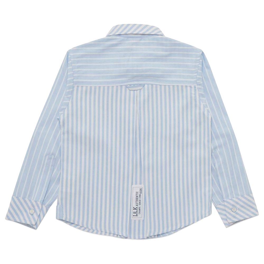 Little Kangaroos - Boy Collar Neckline Half Printed Shirt - Sky Blue