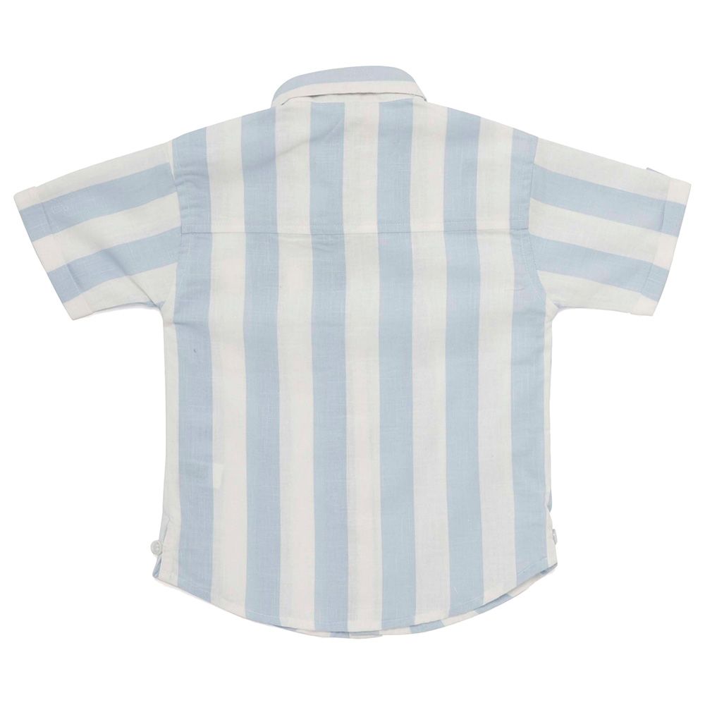 Little Kangaroos - Boy Half Sleeve Striped Shirt - Blue/White