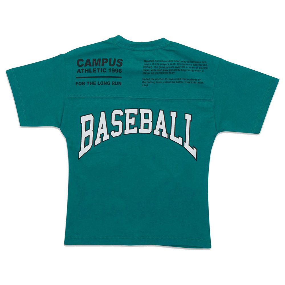 Little Kangaroos - Boy Round Neck Baseball T-Shirt - Green