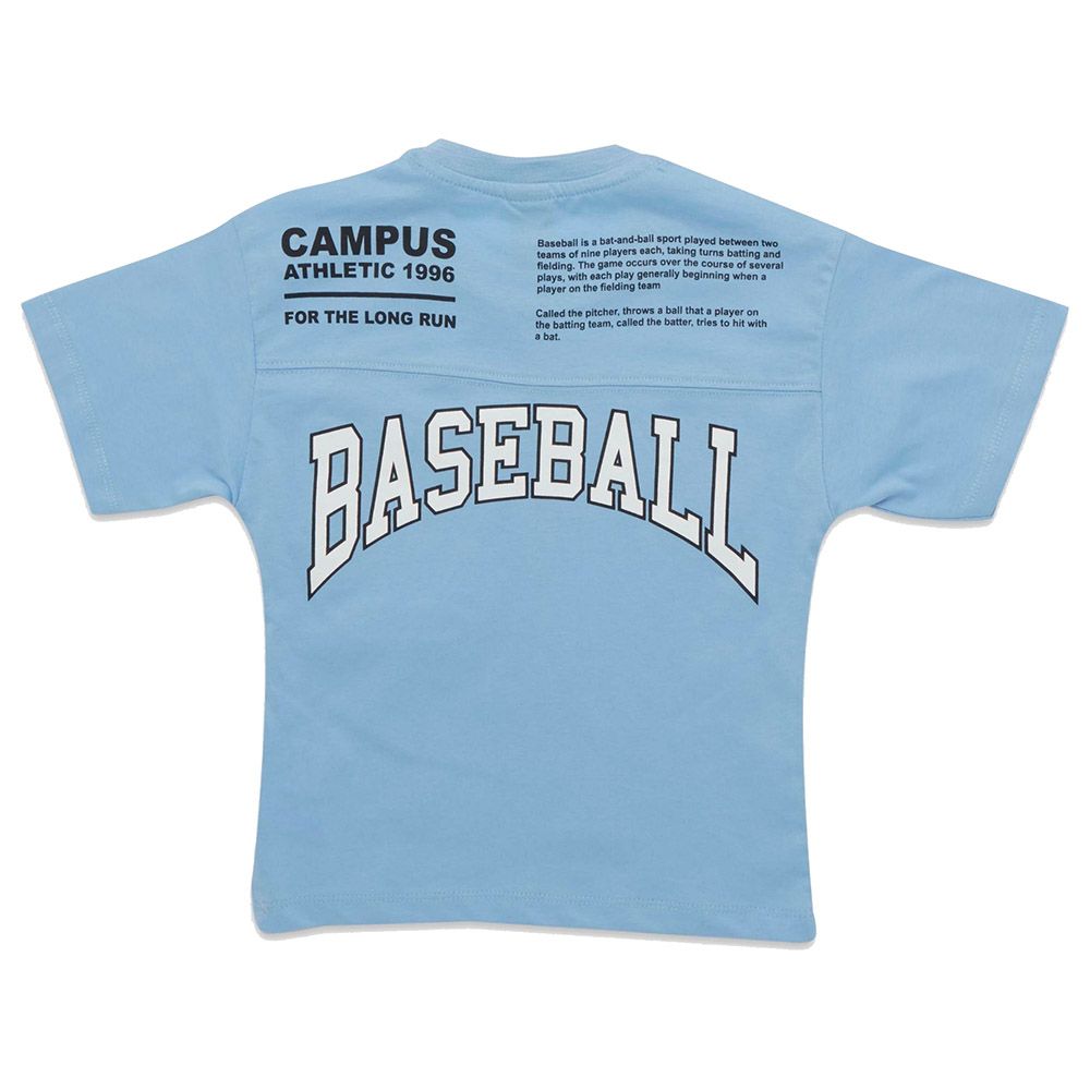 Little Kangaroos - Boy Round Neck Baseball T-Shirt - Bigal Blue