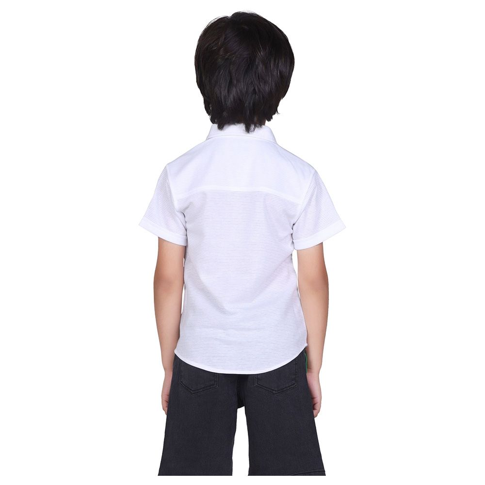 Little Kangaroos - Boy Half Sleeve Shirt - White