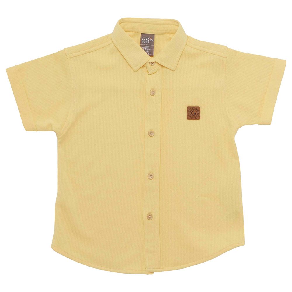 Little Kangaroos - Boy Half Sleeve Shirt - Lemon