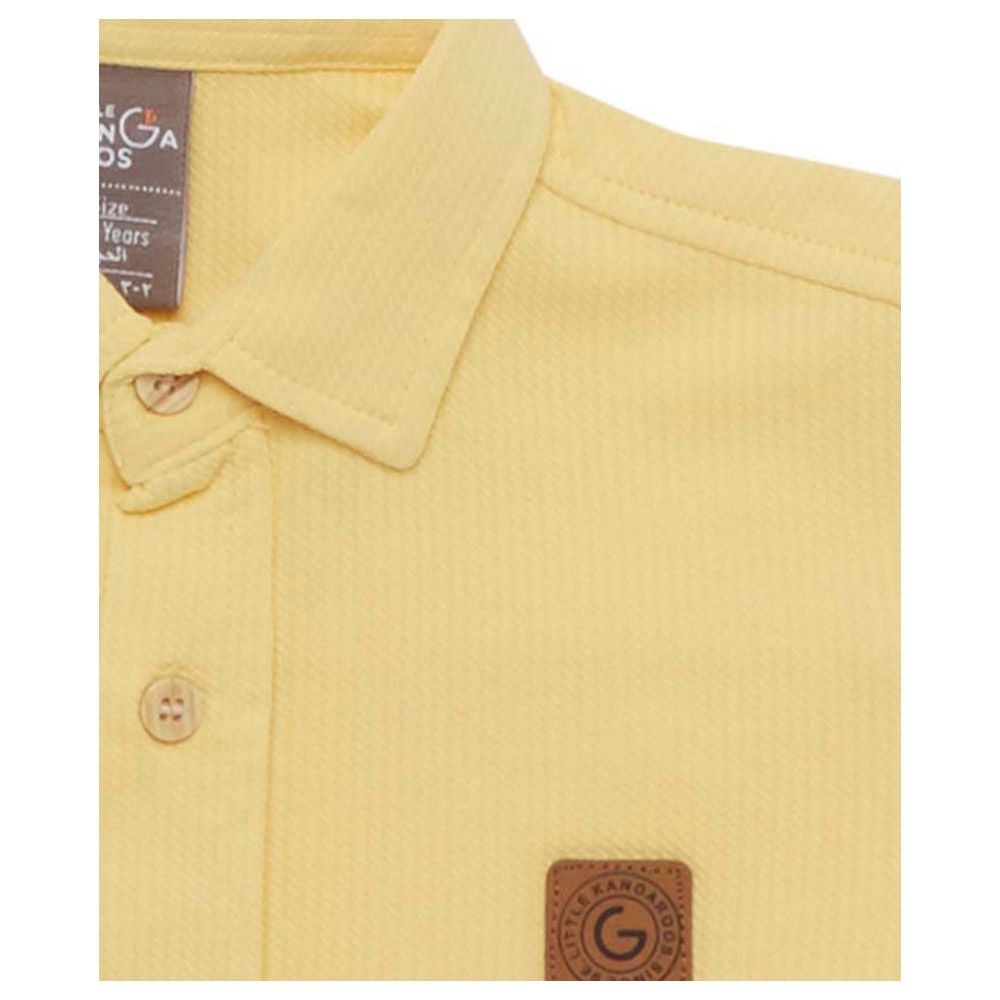 Little Kangaroos - Boy Half Sleeve Shirt - Lemon