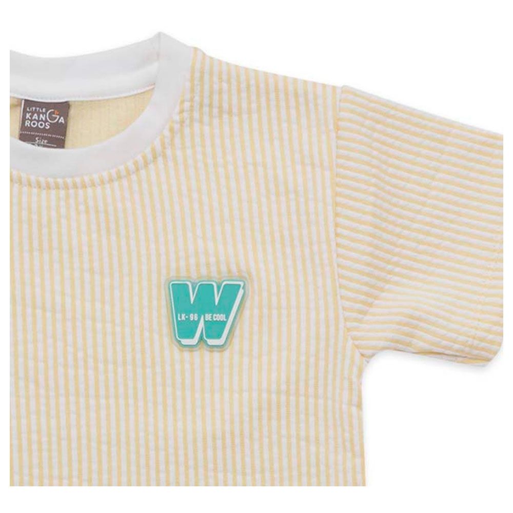 Little Kangaroos - Boy Round Neck T-Shirt - Lemon