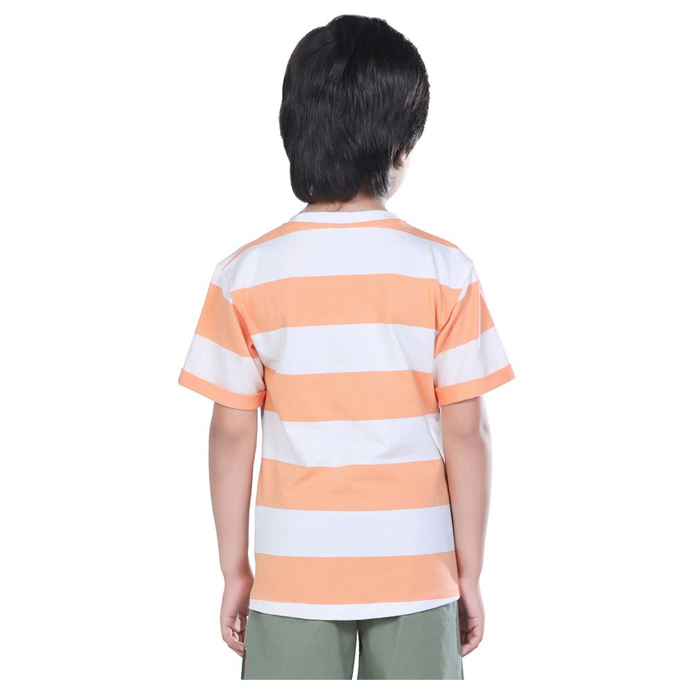 Little Kangaroos - Boy Striped Print T-Shirt - Orange