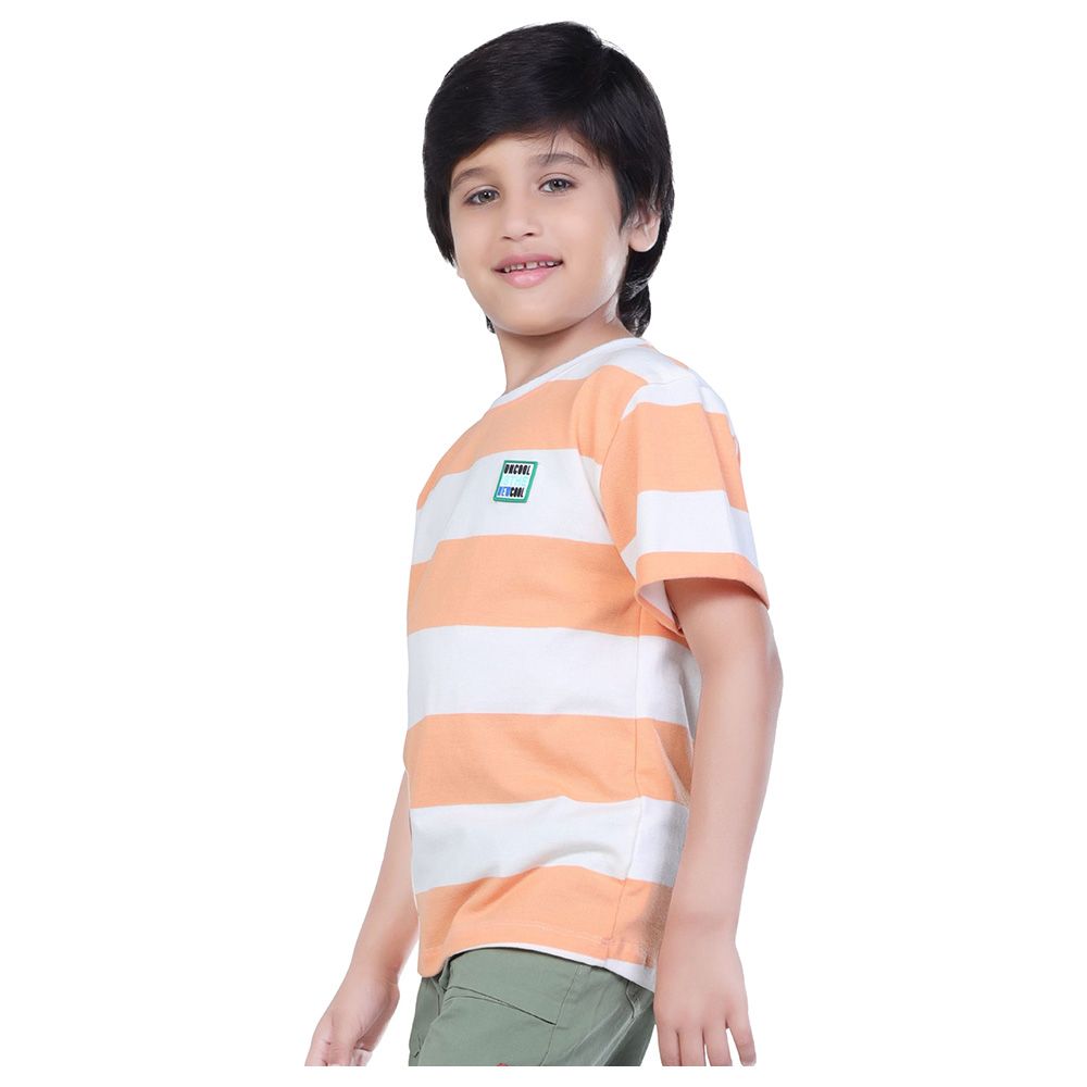 Little Kangaroos - Boy Striped Print T-Shirt - Orange