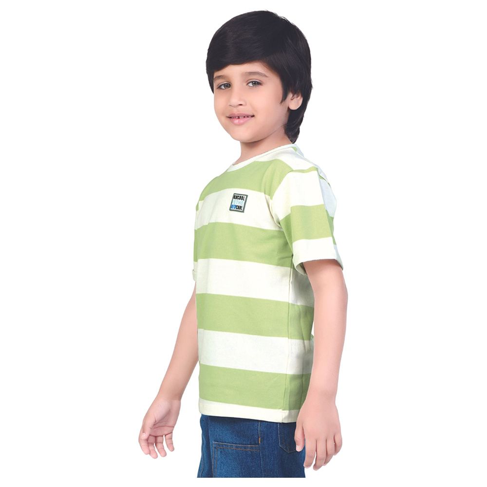 Little Kangaroos - Boy Striped Print T-Shirt - Pista