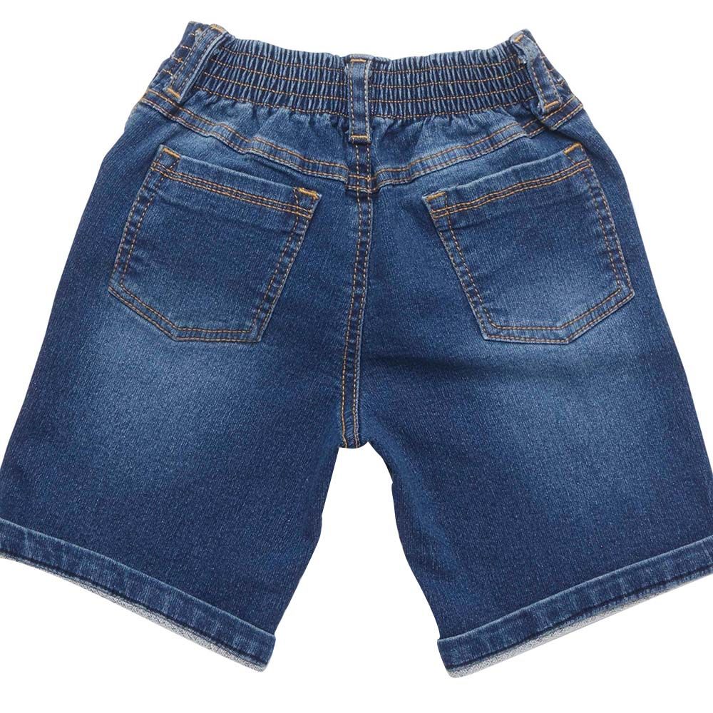 Little Kangaroos - Boy Semi Elastic Denim Shorts - Dark Blue