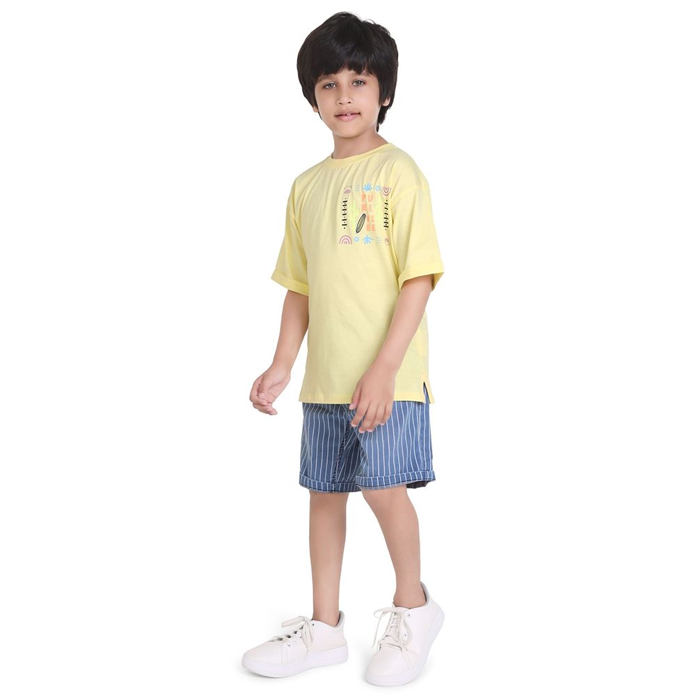 Little Kangaroos - Boy Semi Elastic Denim Shorts - Light Blue