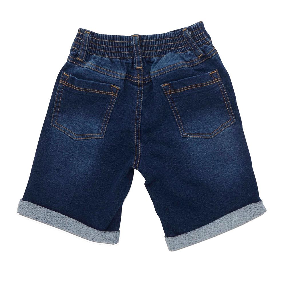 Little Kangaroos - Boy Semi Elastic Denim Shorts - Dark Blue Wash