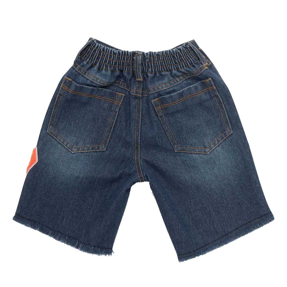 Little Kangaroos - Boy Button Up Denim Shorts - Dark Blue