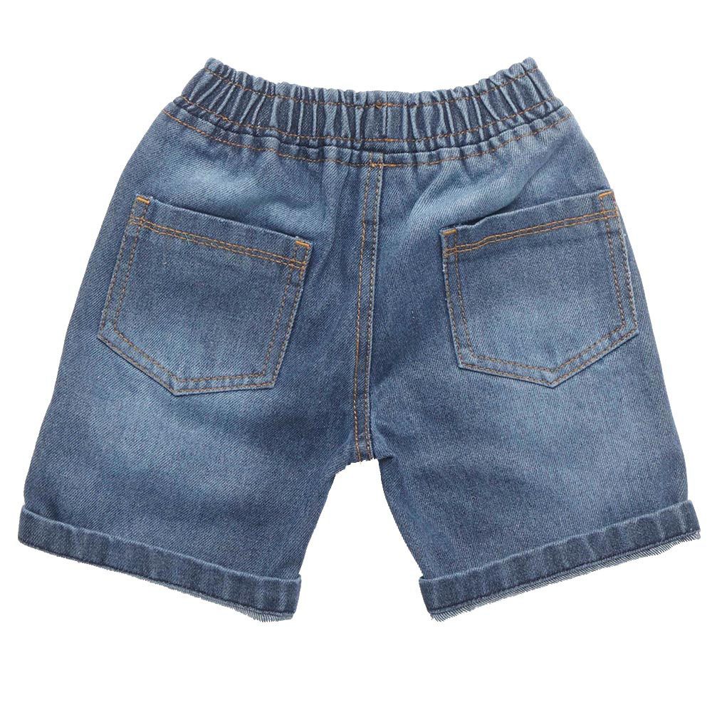 Little Kangaroos - Boy Full Elastic Denim Shorts - Dark Blue Wash