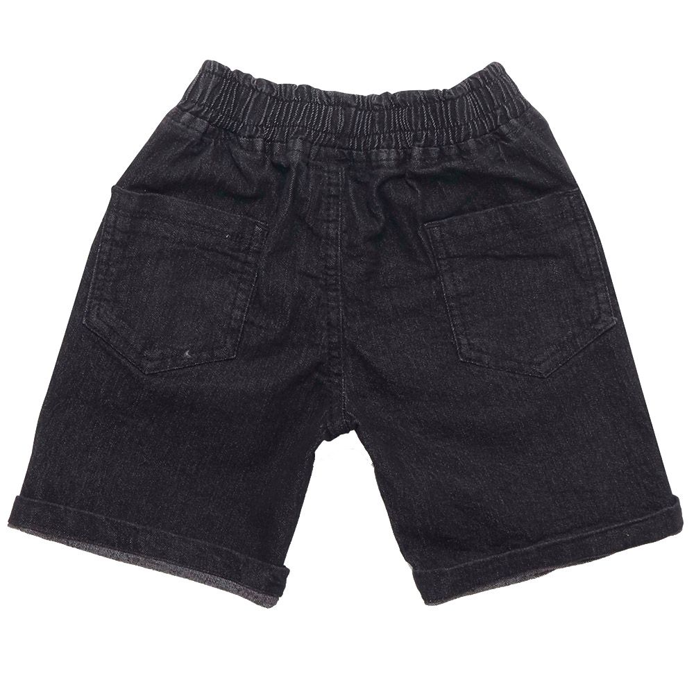 Little Kangaroos - Boy Full Elastic Denim Shorts - Black