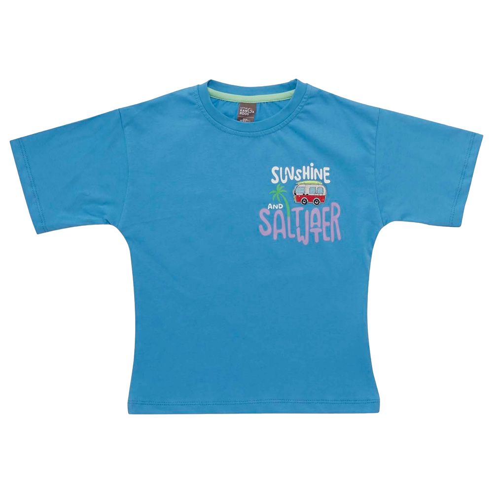 Little Kangaroos - Boy Printed Round Neck T-Shirt - Blue