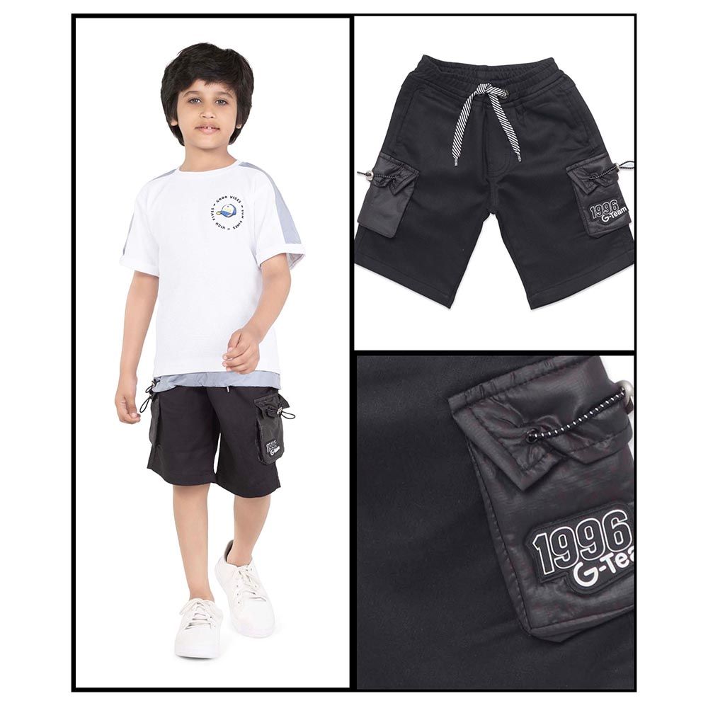 Little Kangaroos - Boy Full Elastic Shorts - Black