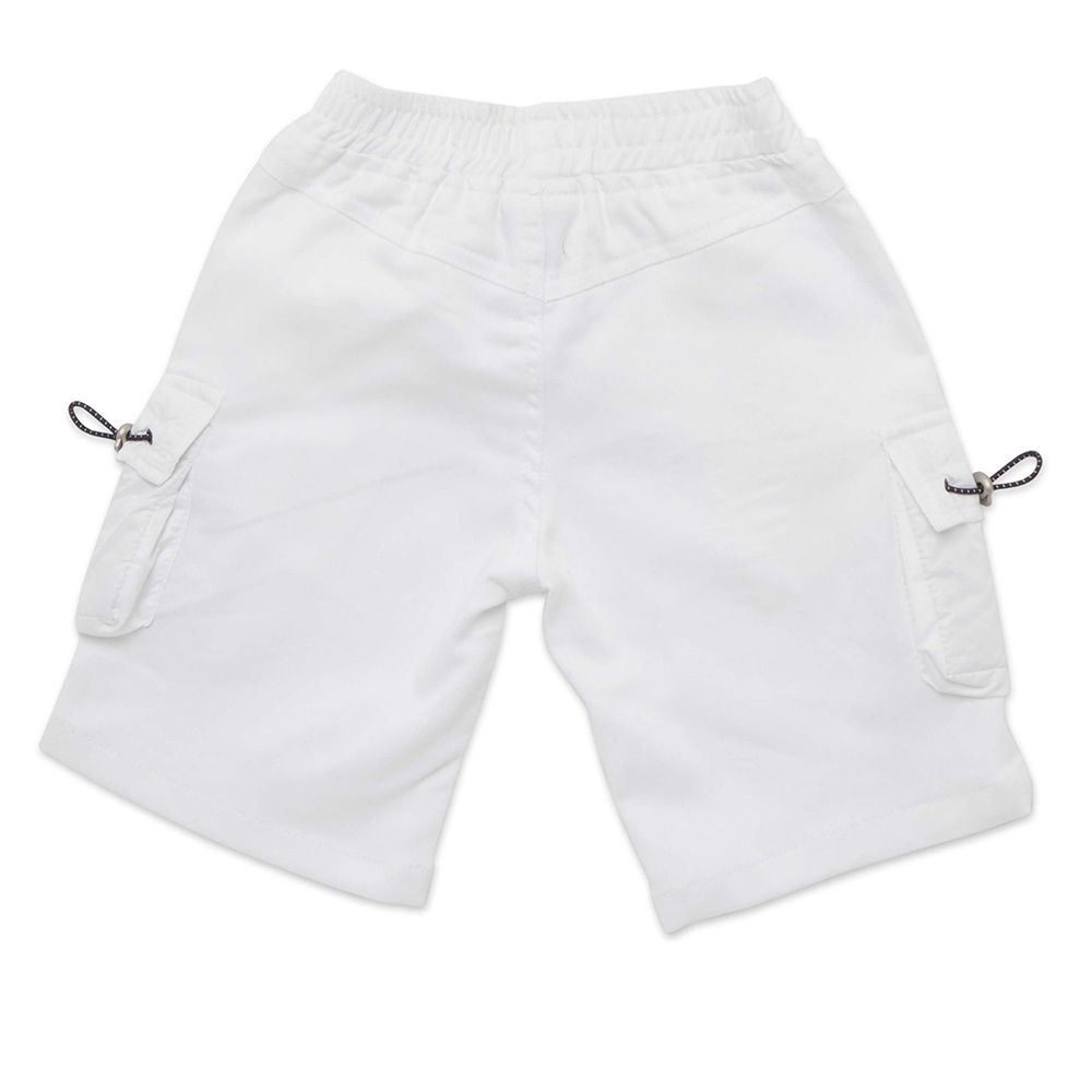 Little Kangaroos - Boy Full Elastic Shorts - White