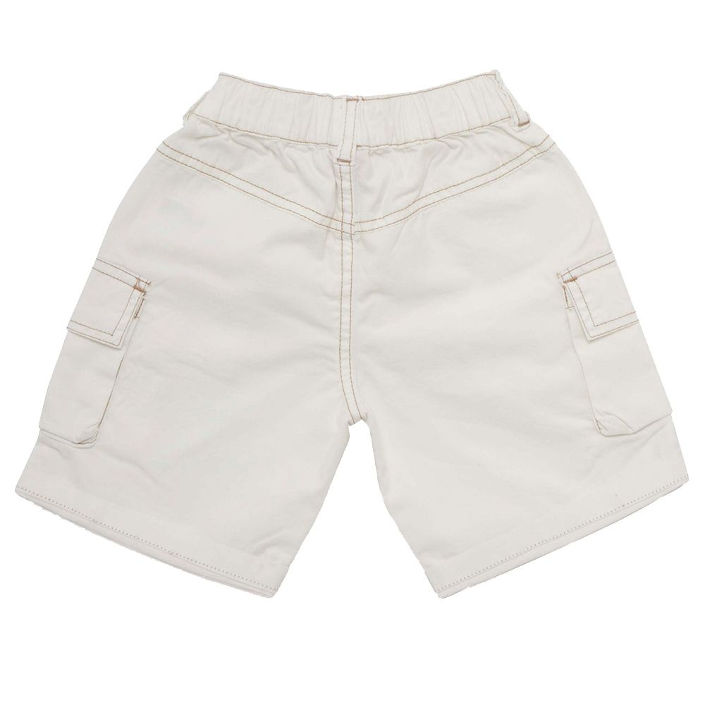 Little Kangaroos - Boy Elasticated Woven Bermuda Shorts - Off White