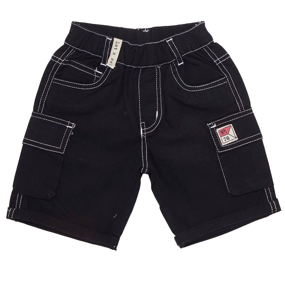 Little Kangaroos - Boy Elasticated Woven Bermuda Shorts - Black