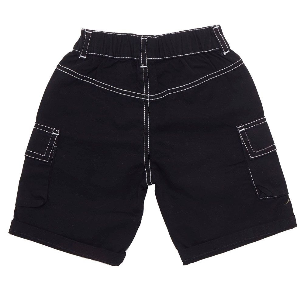 Little Kangaroos - Boy Elasticated Woven Bermuda Shorts - Black