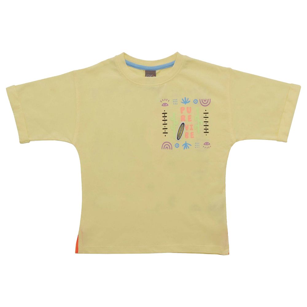 Little Kangaroos - Boy Round Neck Pure Vibe T-Shirt - Yellow