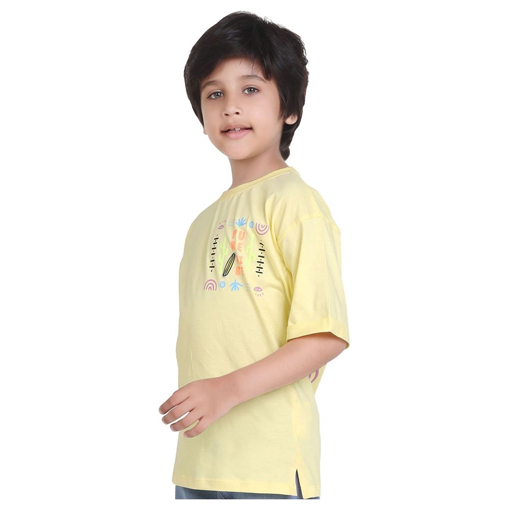 Little Kangaroos - Boy Round Neck Pure Vibe T-Shirt - Yellow