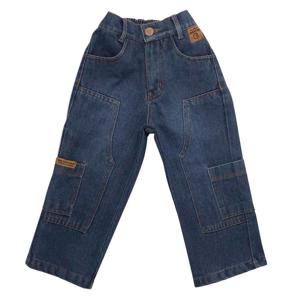 Little Kangaroos - Boy Semi Elasticated Denim Jeans - Dark Blue