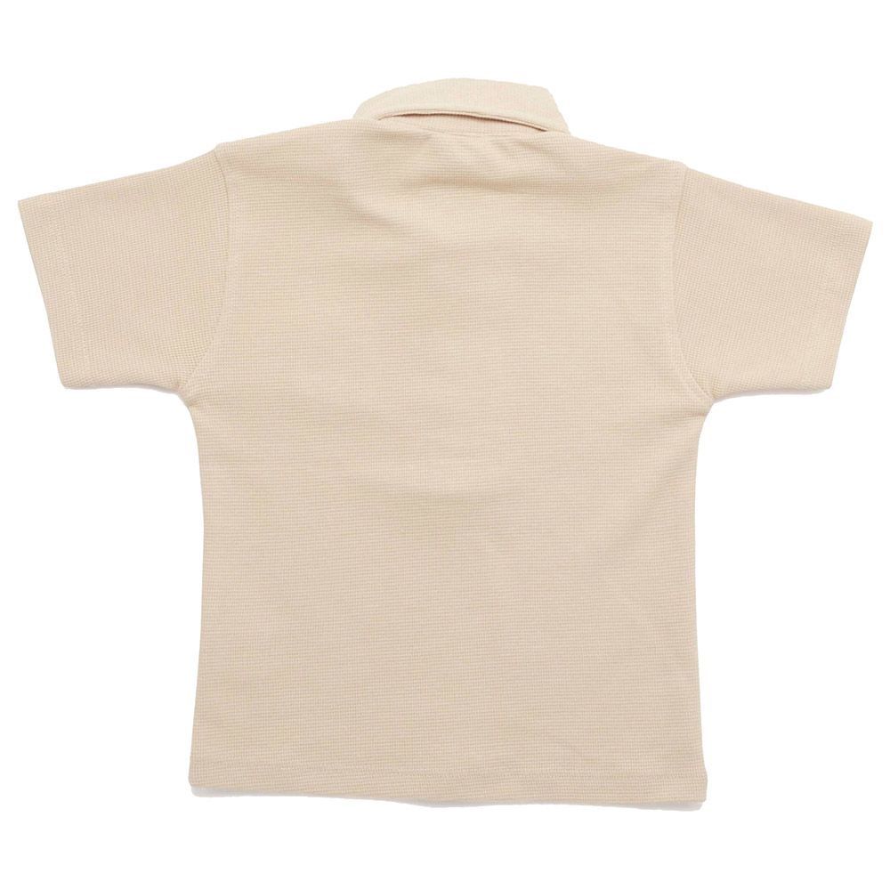 Little Kangaroos - Boy Collar Neck Half Sleeve Polo T-Shirt - Fawn