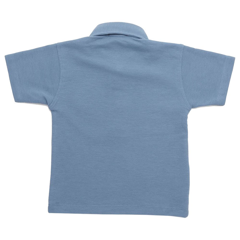 Little Kangaroos - Boy Half Sleeve Polo T-Shirt - Denim Blue