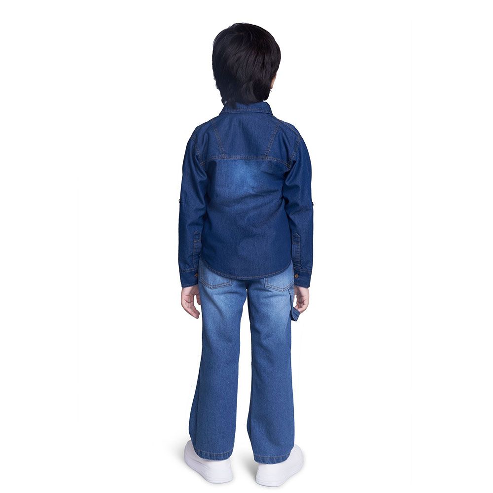 Little Kangaroos - Boy Wide Leg Denim Jeans - Light Blue