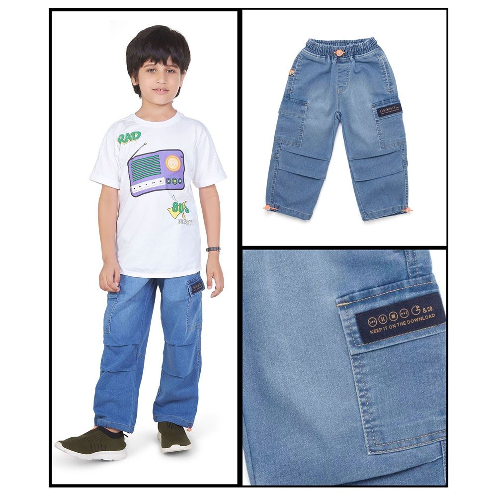 Little Kangaroos - Boy Parachute Pants - Light Blue