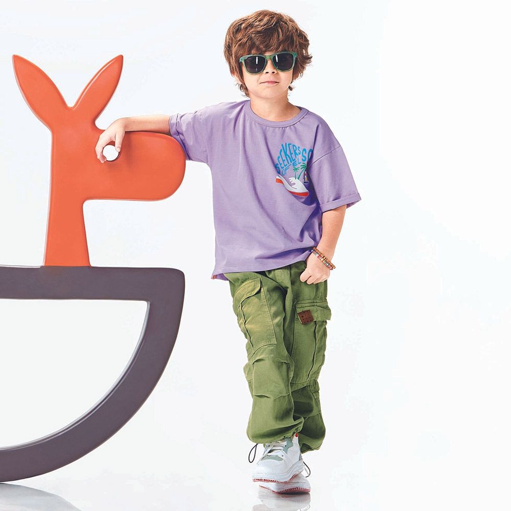 Little Kangaroos - Boy Full Elastic Parachute Pants - Green