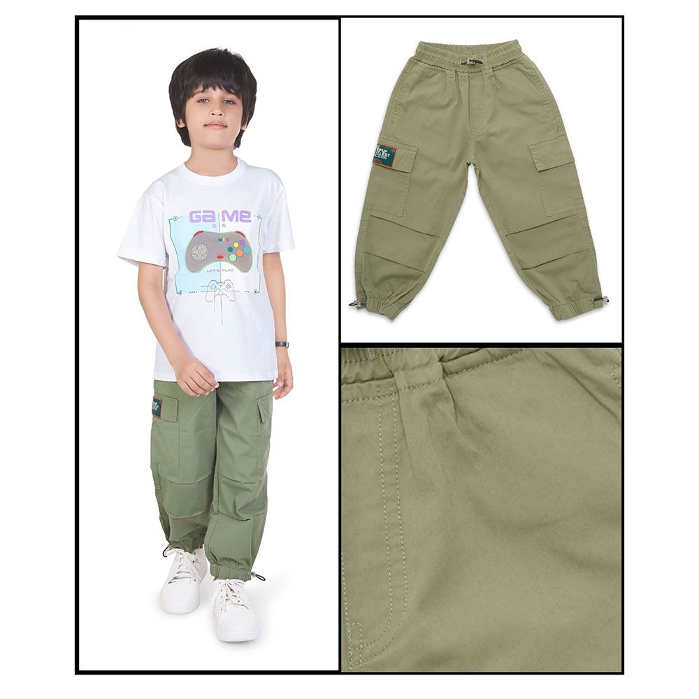 Little Kangaroos - Boy Full Elastic Parachute Pants - Pista