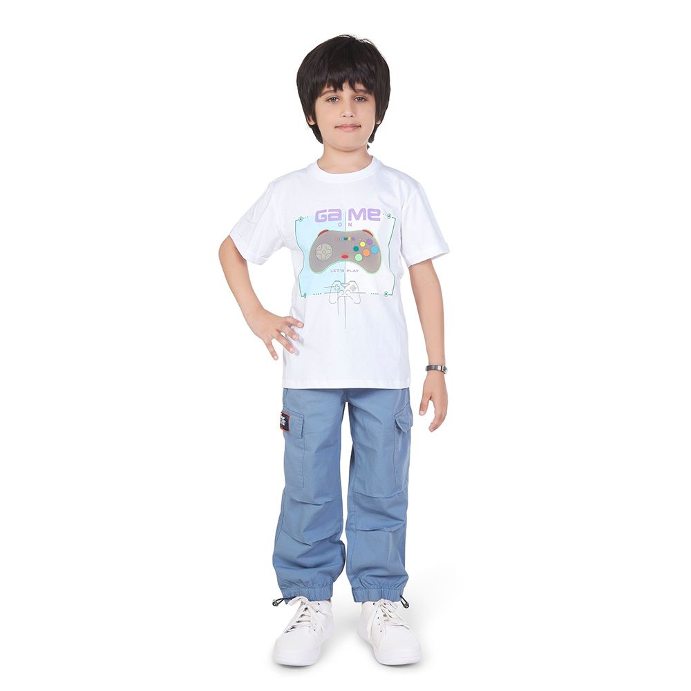 Little Kangaroos - Boy Full Elastic Parachute Pants - Blue