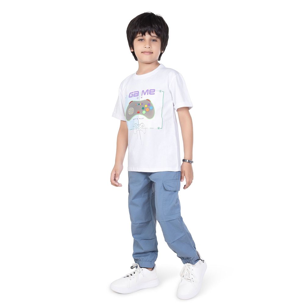 Little Kangaroos - Boy Full Elastic Parachute Pants - Blue