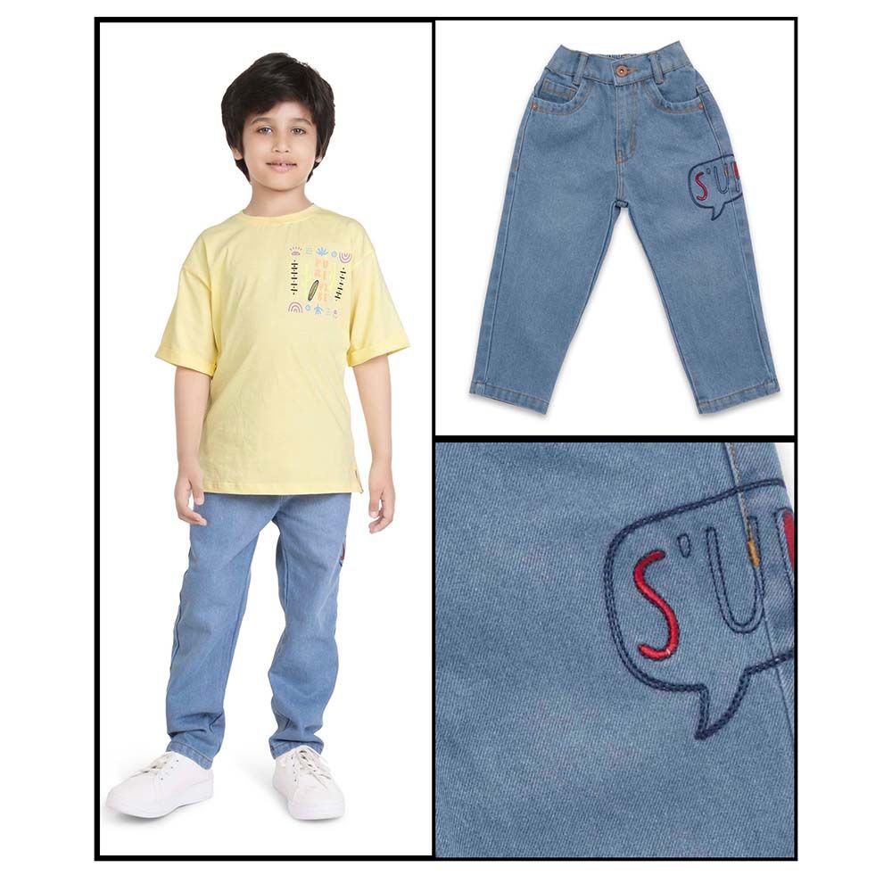 Little Kangaroos - Boy Semi Elastic Denim Jeans - Light Blue