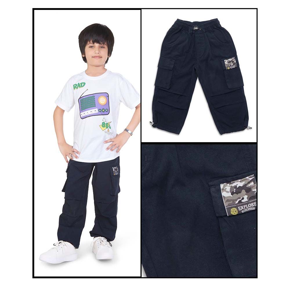 Little Kangaroos - Boy Full Elastic Parachute Pants - Navy