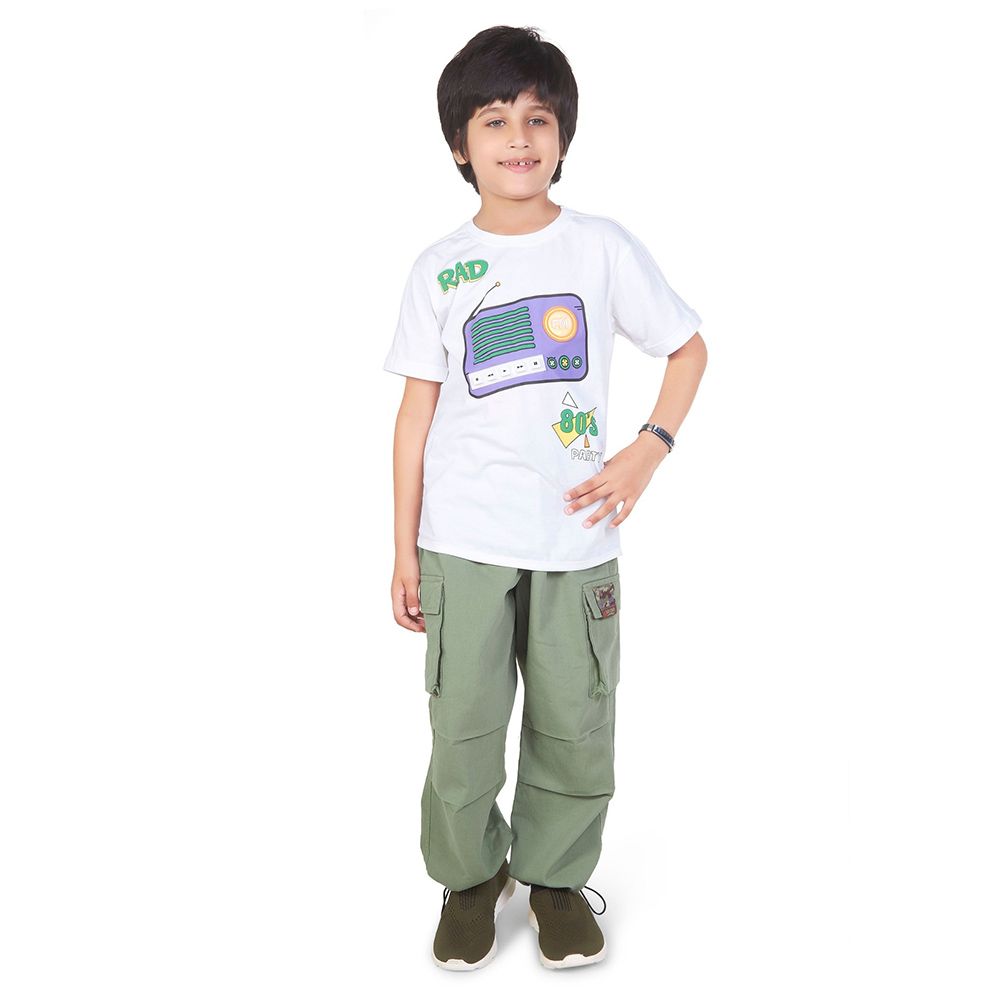 Little Kangaroos - Boy Full Elastic Parachute Pants - Light Green