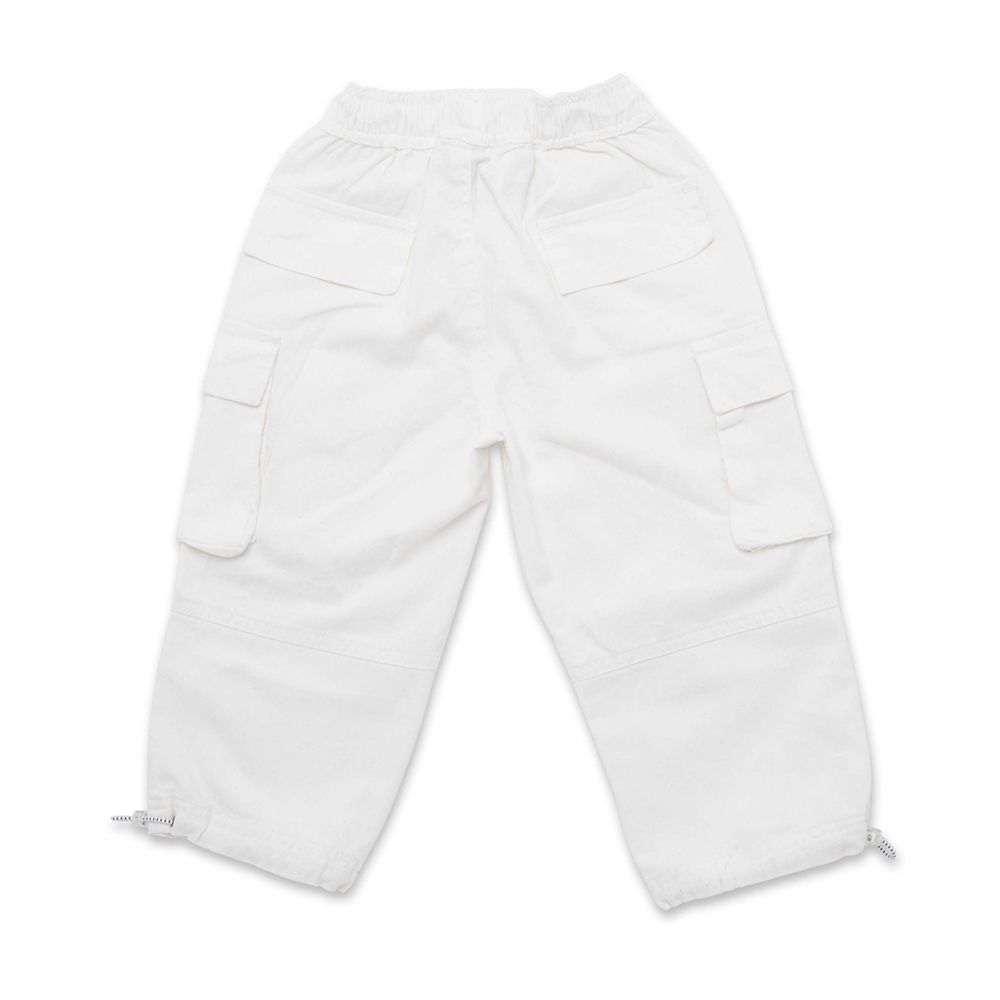 Little Kangaroos - Boy Full Elastic Parachute Pants - White