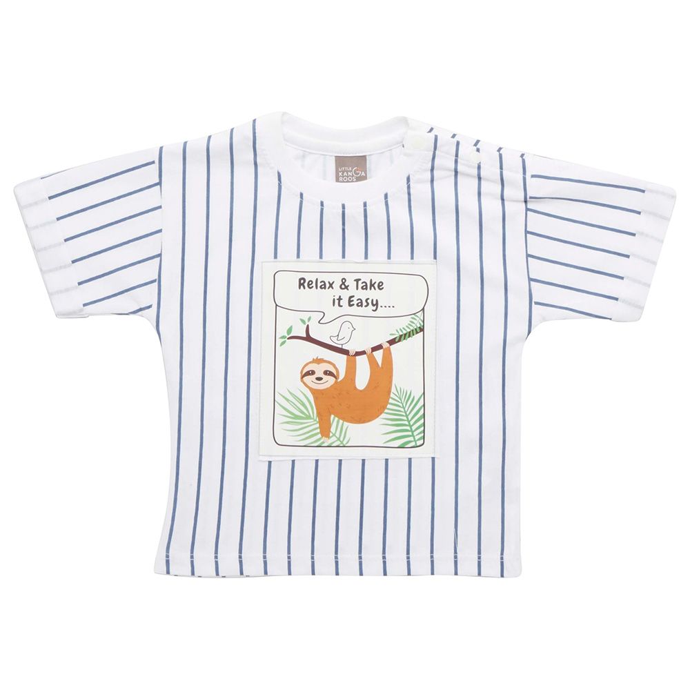 Little Kangaroos - Baby Boy Half Sleeve Relax T-Shirt - White