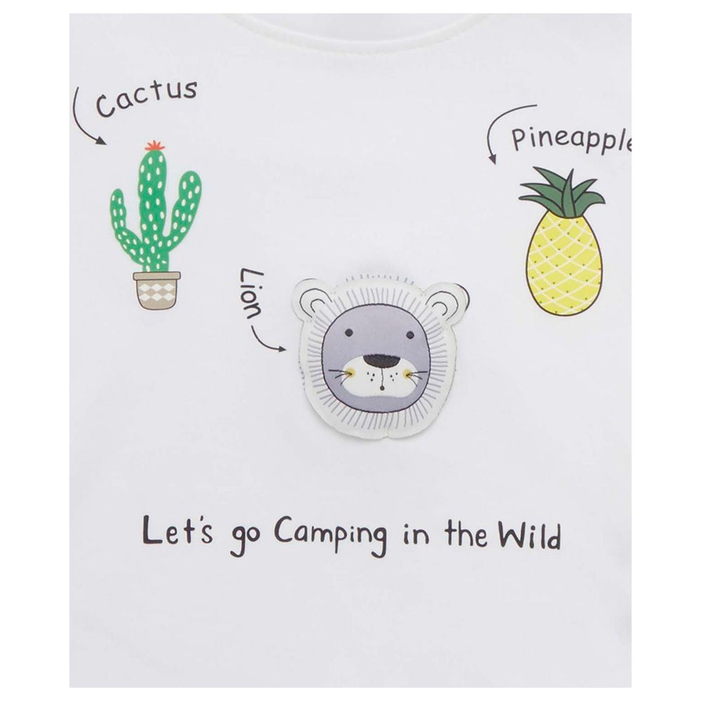 Little Kangaroos - Baby Boy Lets Go Camping T-Shirt - White