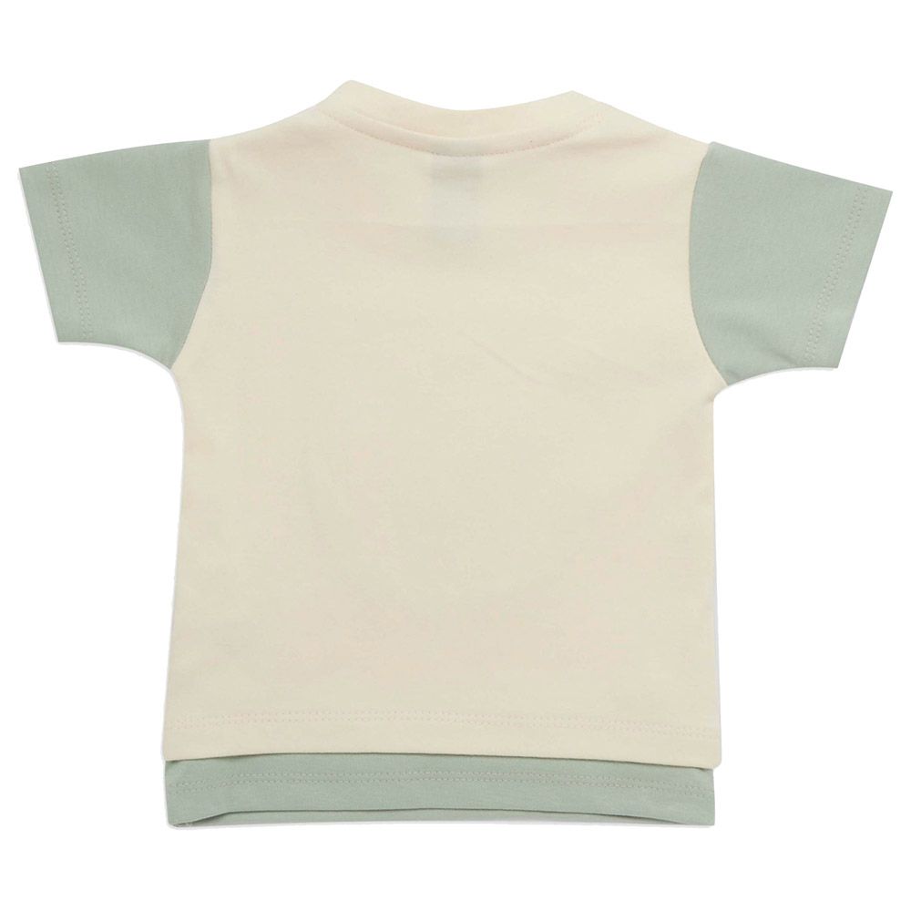 Little Kangaroos - Baby Boy Giraffe Round Neck T-Shirt - Butter