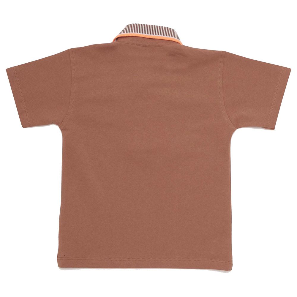 Little Kangaroos - Boy Half Sleeve Polo T-Shirt - Brown