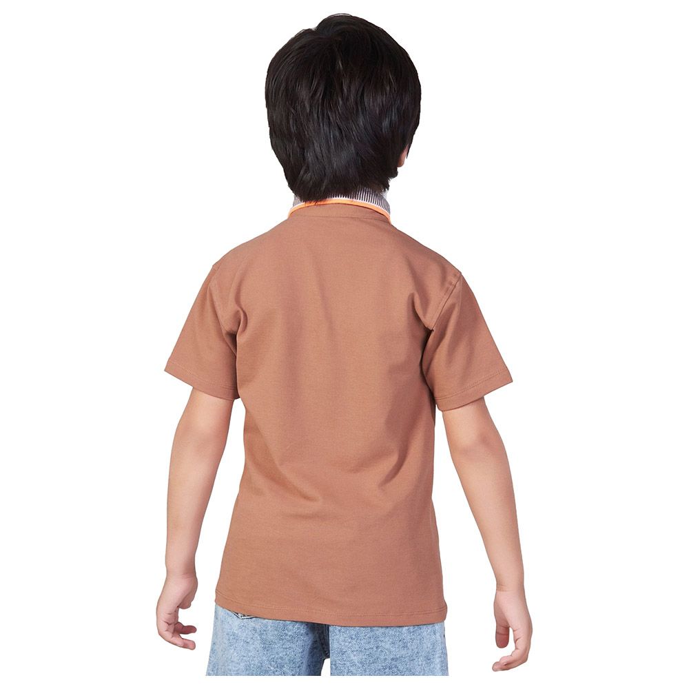 Little Kangaroos - Boy Half Sleeve Polo T-Shirt - Brown