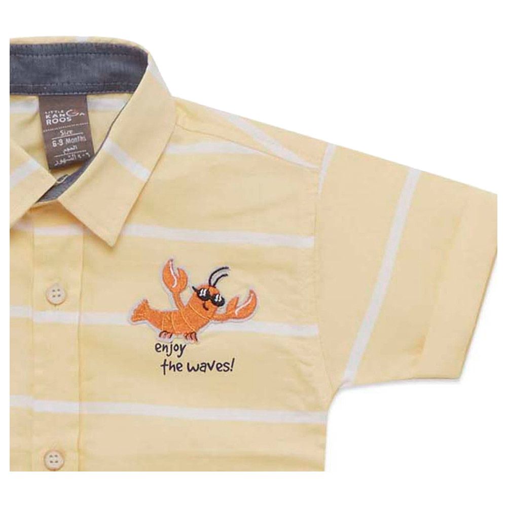 Little Kangaroos - Baby Boy Half Sleeve Striped Shirt - Yellow