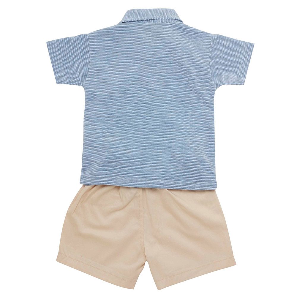 Little Kangaroos - 2pc-Set - Baby Boy Polo T-Shirt & Shorts - Blue