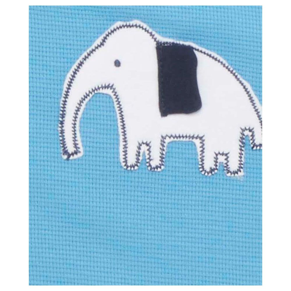 Little Kangaroos - Baby Boy Half Sleeve Elephant T-Shirt - Royal Blue