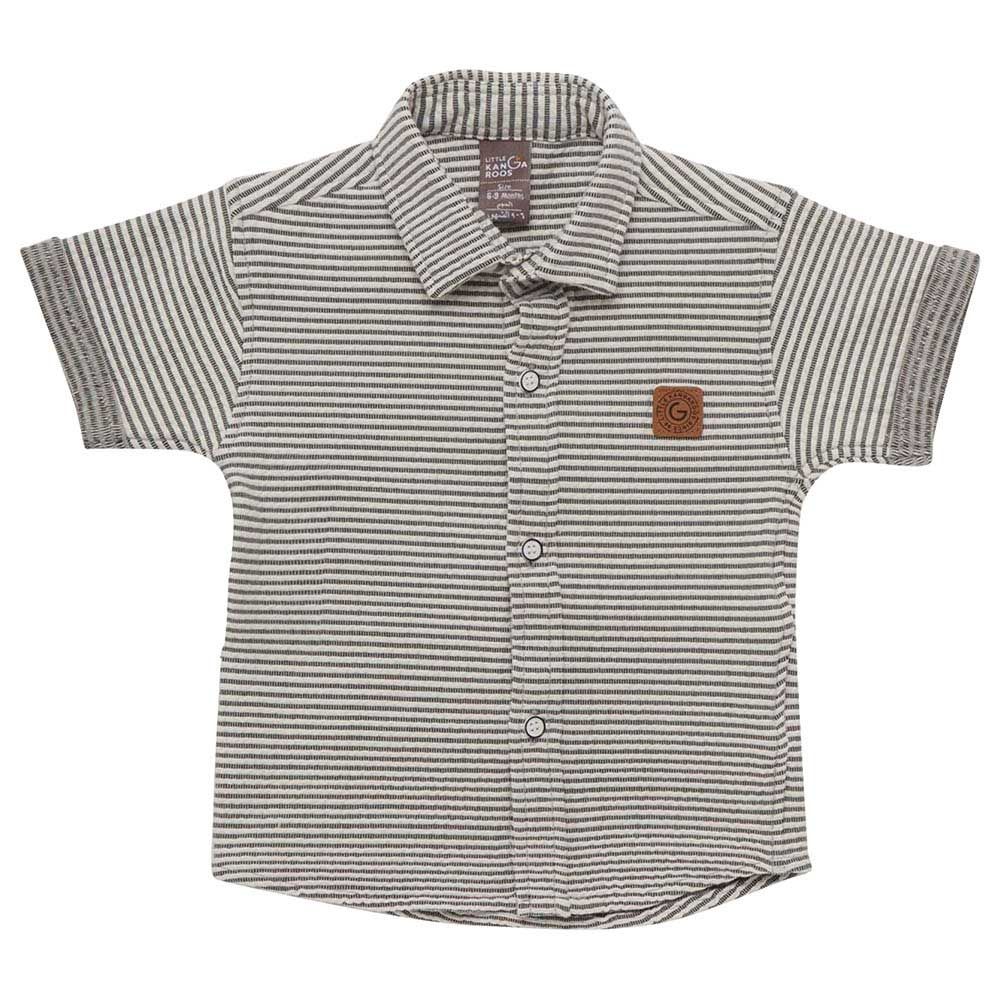 Little Kangaroos - Baby Boy Half Sleeve Striped Shirt - Black/White