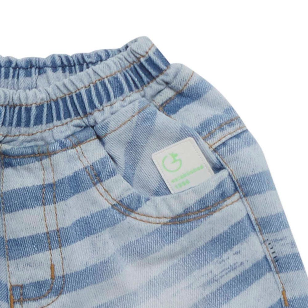 Little Kangaroos - Baby Boy Fully Elasticated Denim Shorts - Light Blue