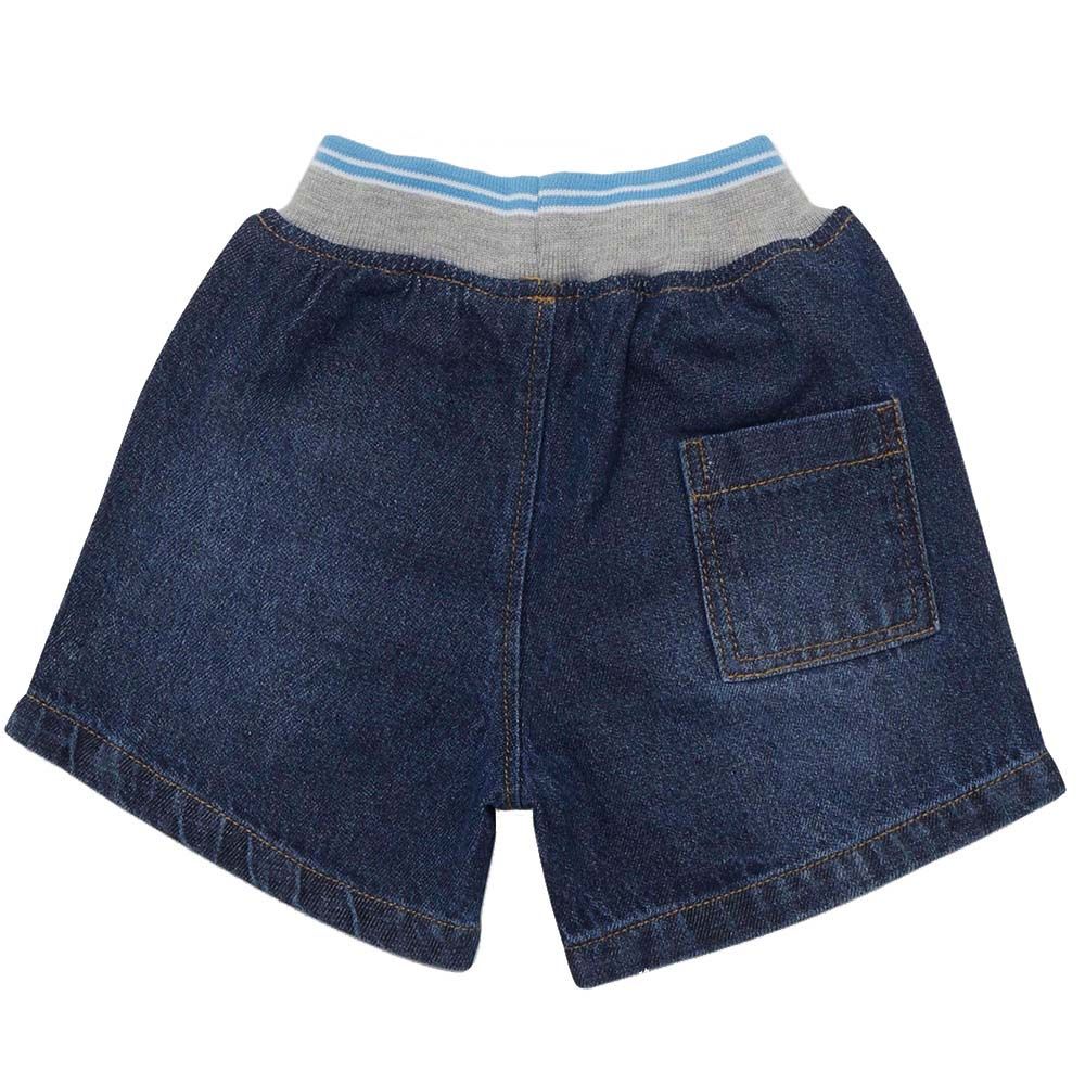 Little Kangaroos - Baby Boy Full Elastic Denim Shorts - Dark Blue