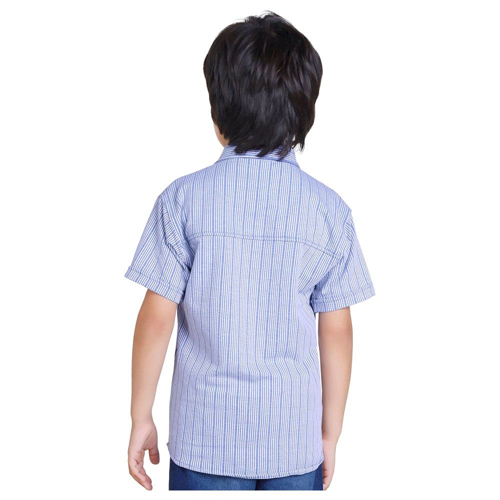 Little Kangaroos - Boy Collar Neck Half Sleeve Shirt - Light Blue